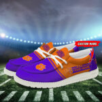 Clemson Tigers Football Hey Dude Canvas Loafer Shoes - Custom Name