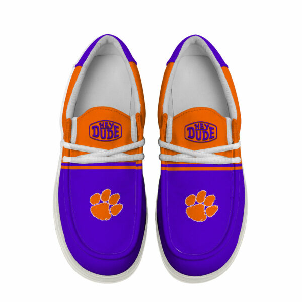 Clemson Tigers Football Hey Dude Canvas Loafer Shoes - Custom Name