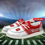 NC State Wolfpack Football Hey Dude Canvas Loafer Shoes - Custom Name