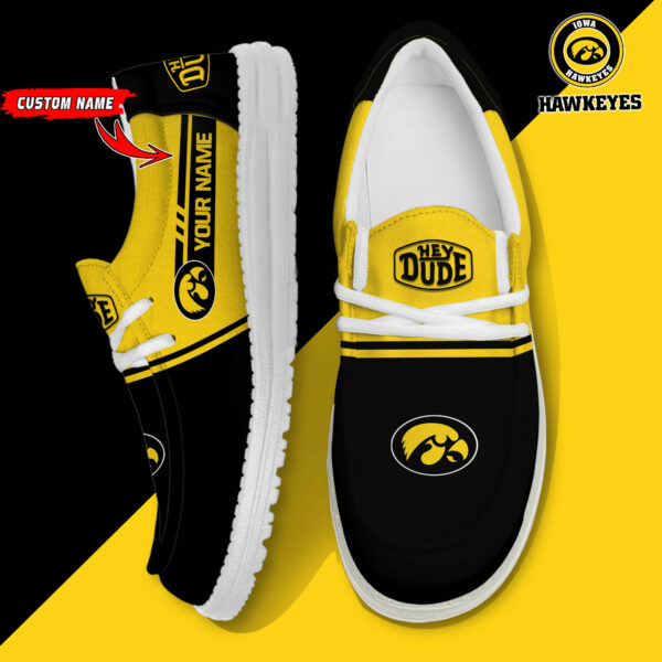 Iowa Hawkeyes Football Hey Dude Canvas Loafer Shoes - Custom Name