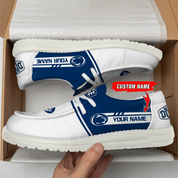 Penn State Nittany Lions Football Hey Dude Canvas Loafer Shoes - Custom Name