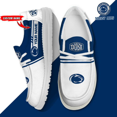 Penn State Nittany Lions Football Hey Dude Canvas Loafer Shoes - Custom Name