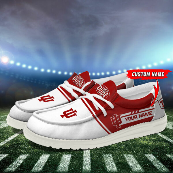 Indiana Hoosiers Football Hey Dude Canvas Loafer Shoes - Custom Name