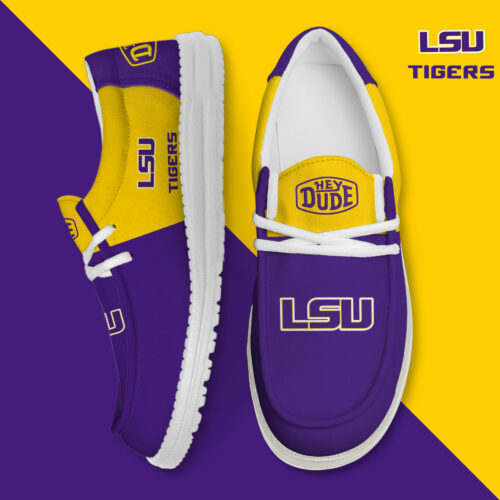 LSU Tigers Football Hey Dude Canvas Loafer Shoes HD01