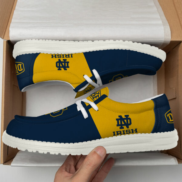 Notre Dame Fighting Irish Football Hey Dude Canvas Loafer Shoes HD01