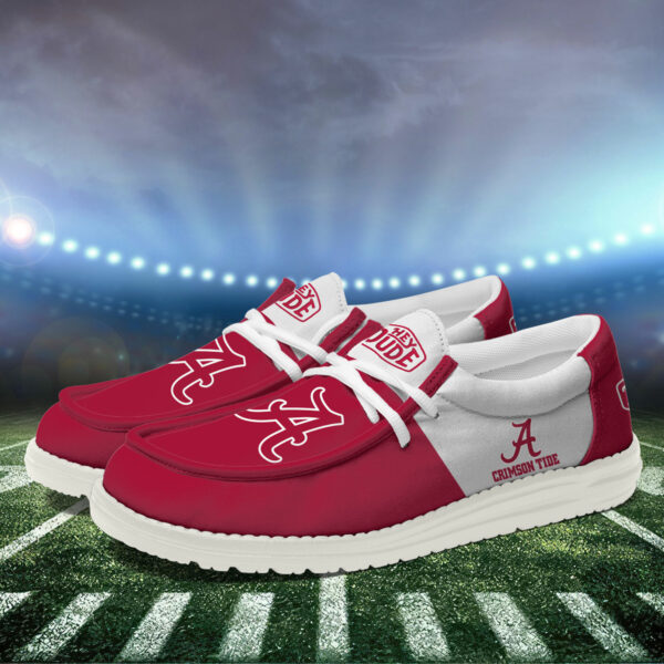 Alabama Crimson Tide Football Hey Dude Canvas Loafer Shoes HD01