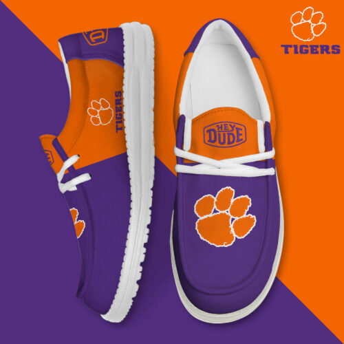 Clemson Tigers Football Hey Dude Canvas Loafer Shoes HD01