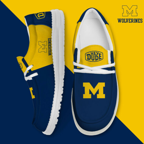 Michigan Wolverines Football Hey Dude Canvas Loafer Shoes HD01