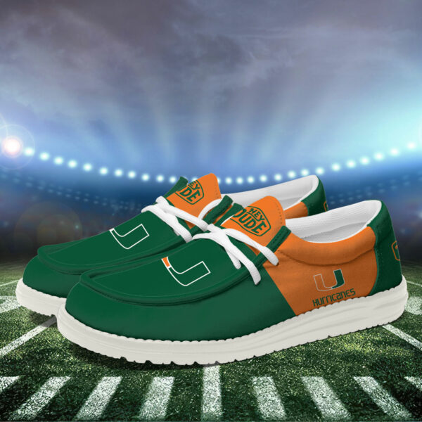 Miami Hurricanes Football Hey Dude Canvas Loafer Shoes HD01