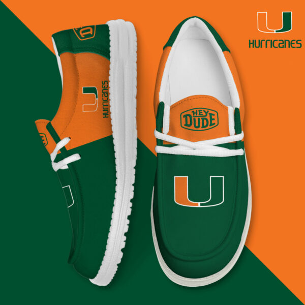 Miami Hurricanes Football Hey Dude Canvas Loafer Shoes HD01