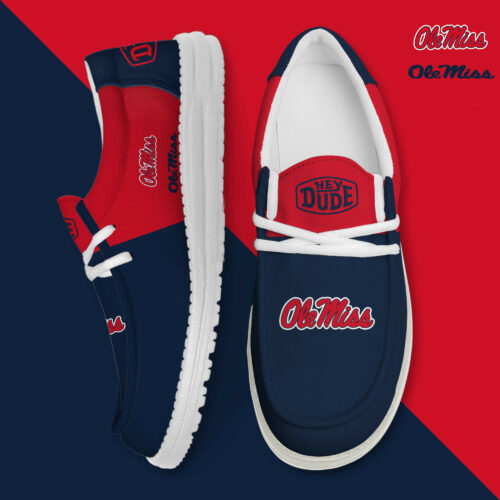 Ole Miss Rebels Football Hey Dude Canvas Loafer Shoes HD01