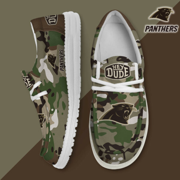 Carolina Panthers Camouflage Football Hey Dude Canvas Loafer Shoes