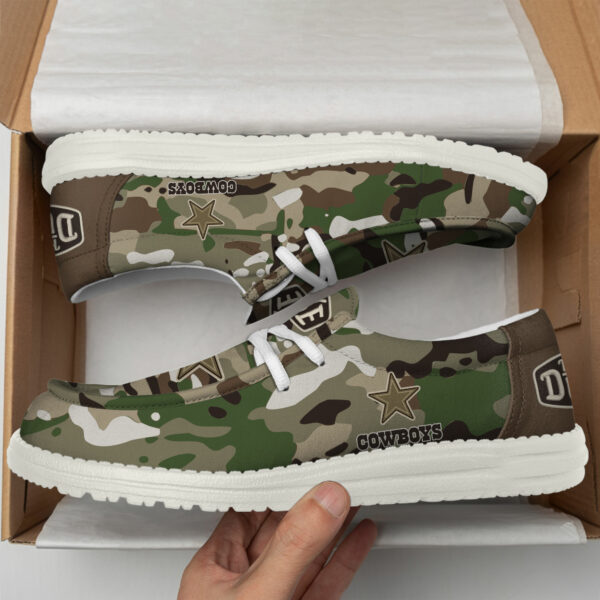 Dallas Cowboys Camouflage Football Hey Dude Canvas Loafer Shoes