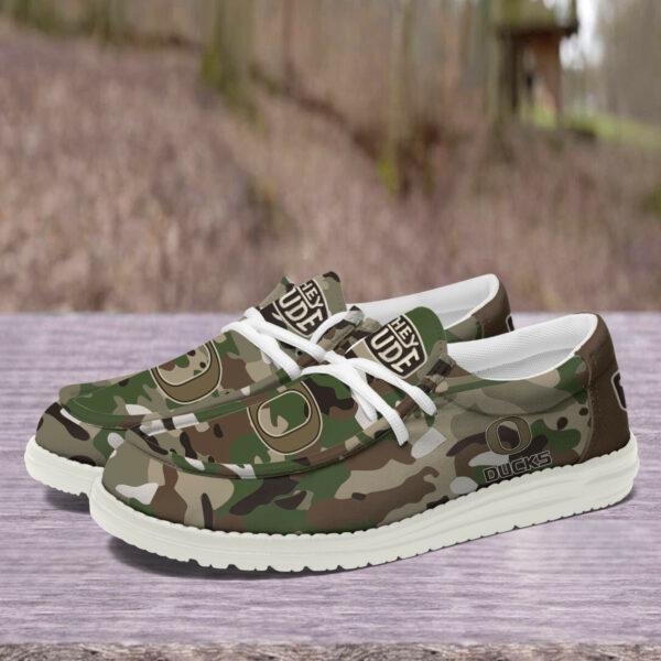 Oregon Ducks Camouflage Football Hey Dude Canvas Loafer Shoes