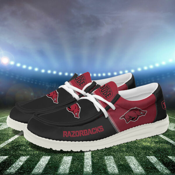 Arkansas Razorbacks Football Hey Dude Canvas Loafer Shoes HDS01