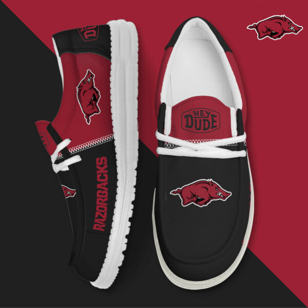 Arkansas Razorbacks Football Hey Dude Canvas Loafer Shoes HDS01