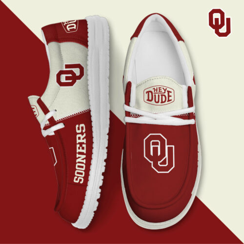 Oklahoma Sooners Football Hey Dude Canvas Loafer Shoes HDS01