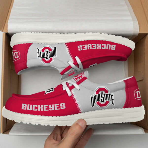 Ohio State Buckeyes Football Hey Dude Canvas Loafer Shoes HDS01