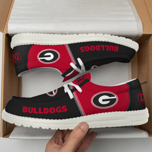 Georgia Bulldogs Football Hey Dude Canvas Loafer Shoes HDS01