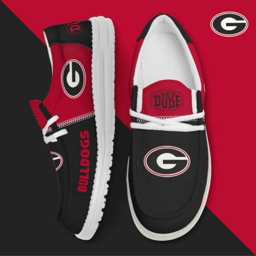 Georgia Bulldogs Football Hey Dude Canvas Loafer Shoes HDS01