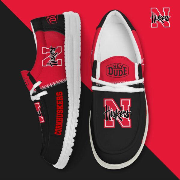 Nebraska Cornhuskers Football Hey Dude Canvas Loafer Shoes HDS01