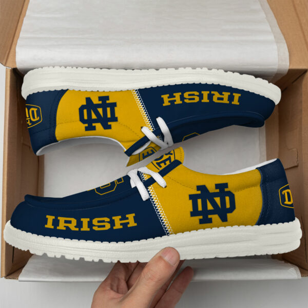 Notre Dame Fighting Irish Football Hey Dude Canvas Loafer Shoes HDS01