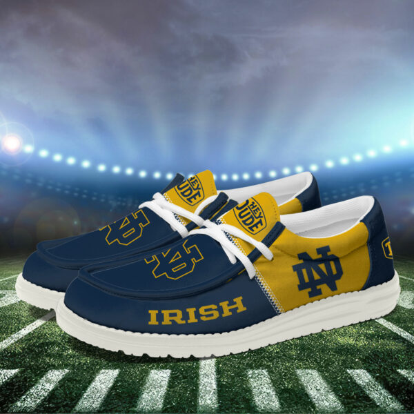 Notre Dame Fighting Irish Football Hey Dude Canvas Loafer Shoes HDS01