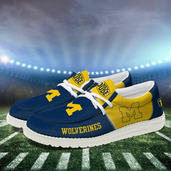 Michigan Wolverines Football Hey Dude Canvas Loafer Shoes HDS01