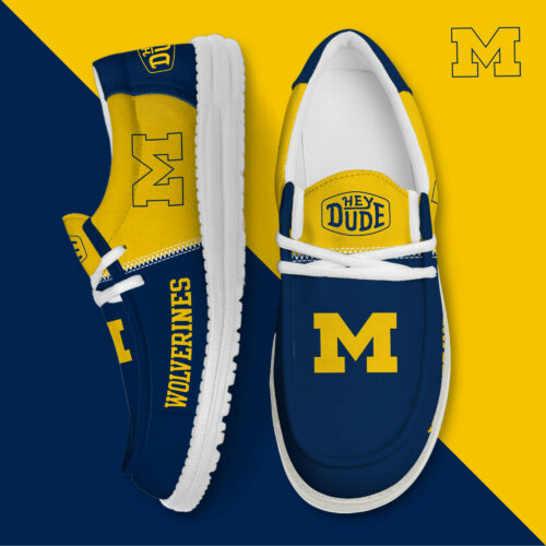 Michigan Wolverines Football Hey Dude Canvas Loafer Shoes HDS01