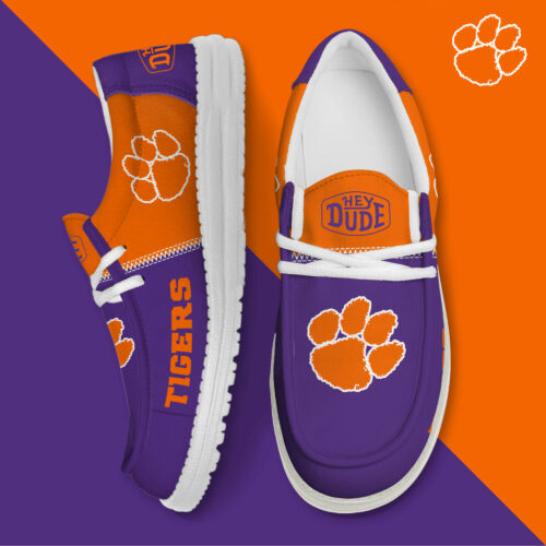 Clemson Tigers Football Hey Dude Canvas Loafer Shoes HDS01