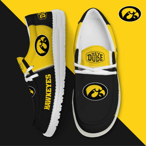 Iowa Hawkeyes Football Hey Dude Canvas Loafer Shoes HDS01